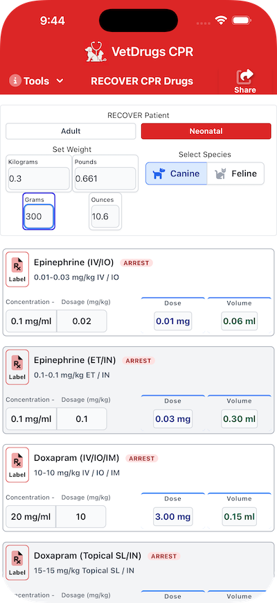 Weight and species setup